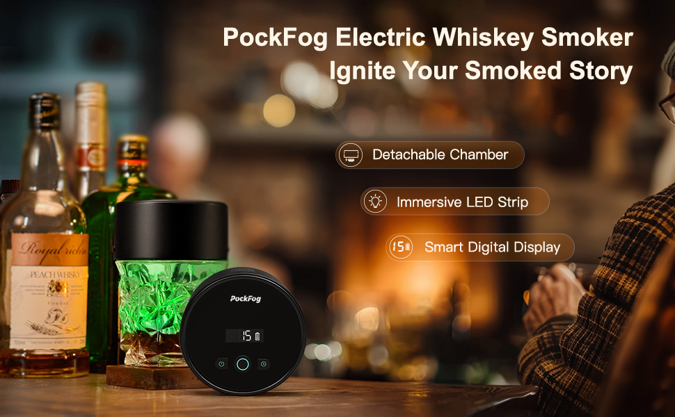 Black Small Sized Bar Smoker Kit Whiskey Flavoring Gifting Smoking Kit