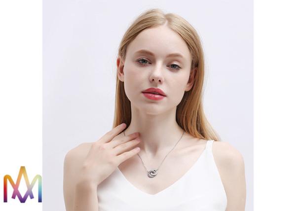 OEM ODM Available Steel Color Double Ring Necklace