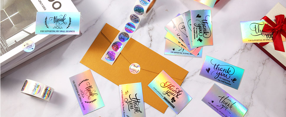 Thank You Cards, Christmas Stickers Set,  Thank You Business Card Thank You Roll Labels Thank You for Support