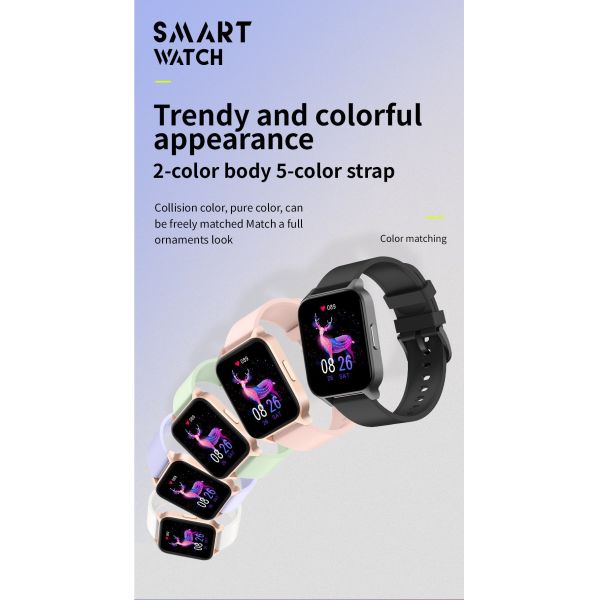 240*295 1.65inch Square Shape Smartwatch with 304 Stainless Steel Clasp