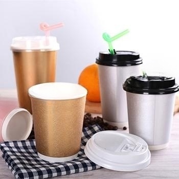 Biodegradable 8 Oz -12 Oz Ripple Wall Paper Disposable Coffee Cup for Hot Beverages