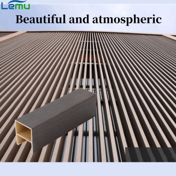 2.9m Black Nano Sheet 3D Insulated Slat Wood WPC Wall Panel for Indoor Decoration