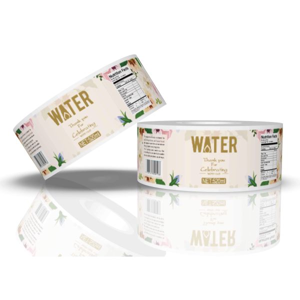 Custom Print Durable Waterproof Labels Sticker Logo Printed Long-lasting Adhesive Water Beverage Bottle Label Sticker Roll