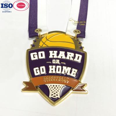 2D Metal Sports Medal Football Badminton Basketball Karate Zinc Alloy With Ribbon
