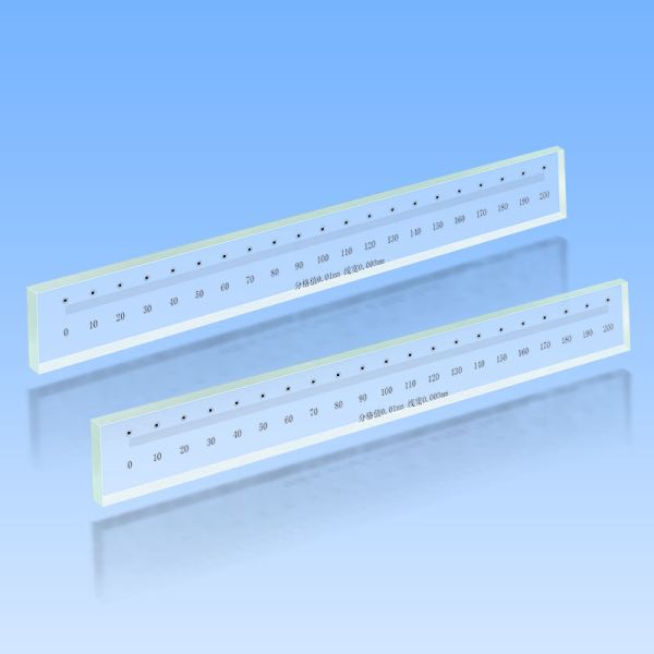 High Precision Quartz glass Optical Line Ruler Accuracy ±1-2um