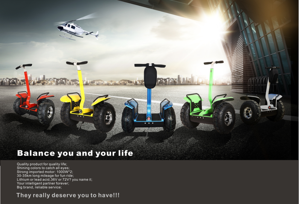 Electric Gyropode Off Road Segway Personal Transportation Vehicles 72V 8.8Ah Samsung Lithium