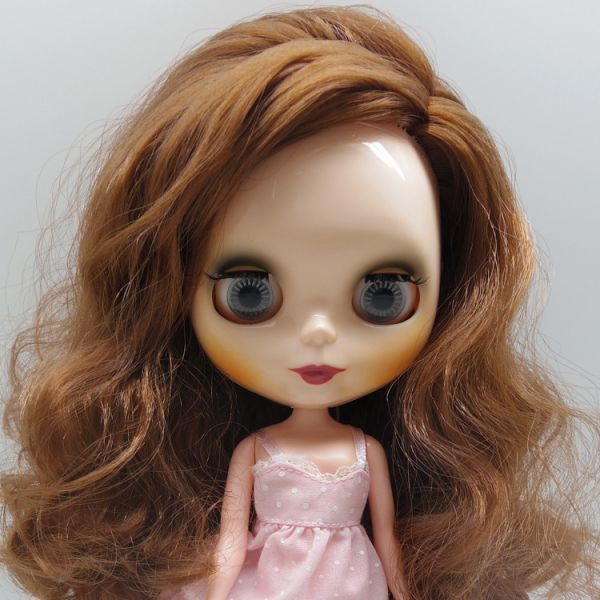 Blythe doll small dark brown long curly hair nude doll Stock New Arrivals