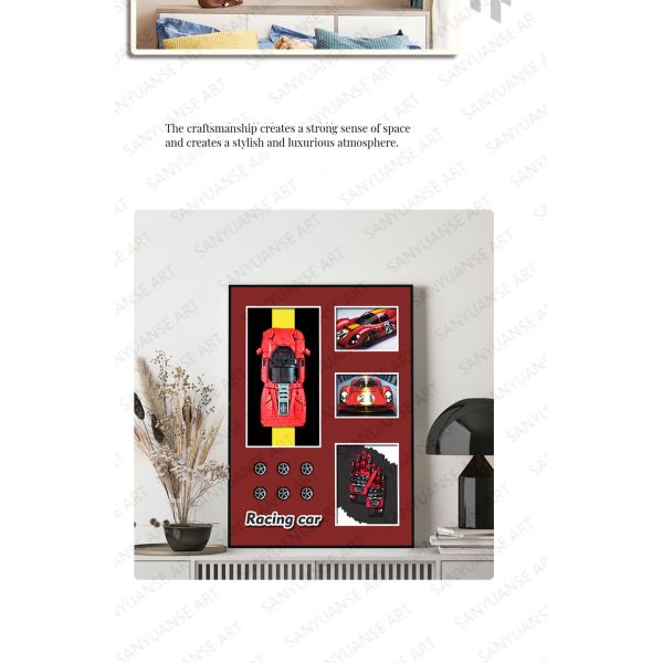 Modern Three-Dimensional Block Car Electric Format for Home Office Bedside Sofa Decor