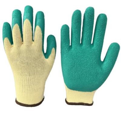 10G Yellow Latex Gloves Polycotton Knitted Latex Gloves For Work