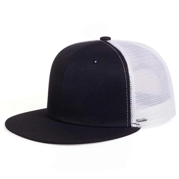 Blank Plain 6 Panel Trucker Cap Custom Flat Mesh Trucker Hat