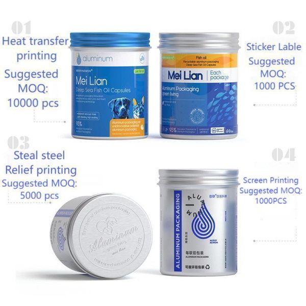 Round Silver Aluminum Jar Can Containers With Screw Lid For Food Oil Pills Candle