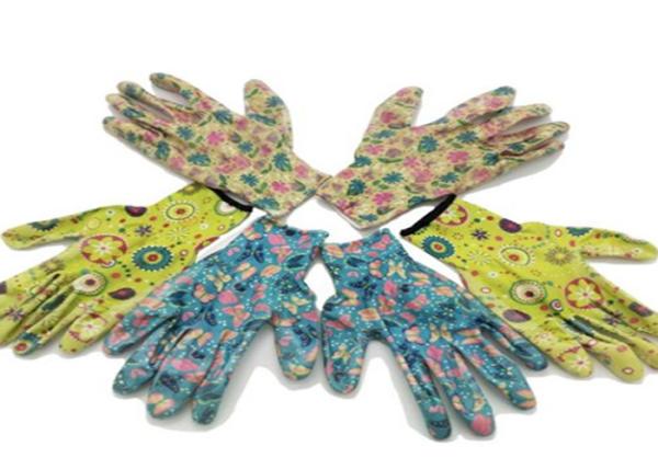 Pretty Ladies Gauntlet Gardening Gloves Corrosion Resistance Knitted Wrist