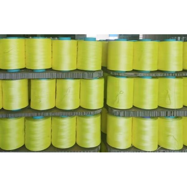 Yellow Polyester Thread 210D-6000D 100 Polyester Yarn For Upholstery