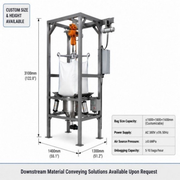 Automatic Big Bag Emptying Station Customized For Powder / Granule Processing