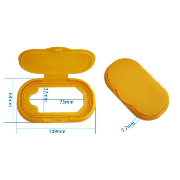 Yellow Wet Wipes Packaging 109mm Plastic Flip Top Cap