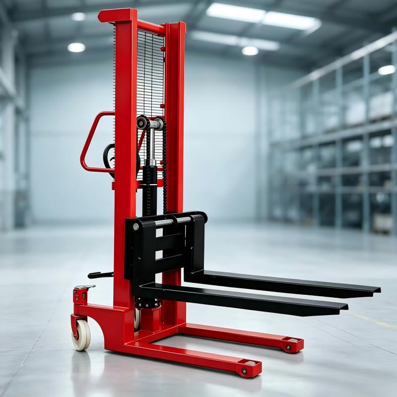 1000kg 2000kg 3000kg Manual Hydraulic Pallet Stacker Custom Hand Pump Stacker With Adjustable Forks