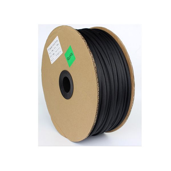 Flexible Electrical Braided Sleeving , PET Braided Sleeving With Flame Resistant Material