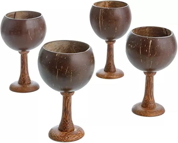 Coconut Bowl Cup Hawaiian Party Decorations Tableware Coconut Shell Wine Cup