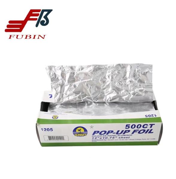 Embossed Folded Flat Pop Up Aluminum Foil Sheets 9''*10.75''