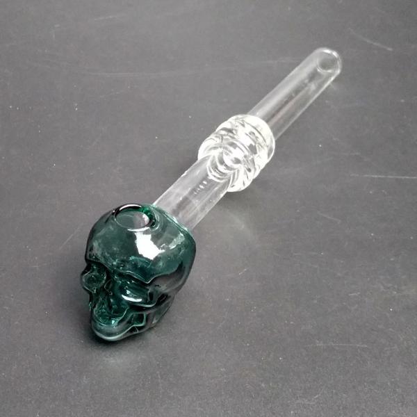 Recyclable Skull Glass oil burner pipe Bubbler Bowl 5.5Inch Lenght Lightweight