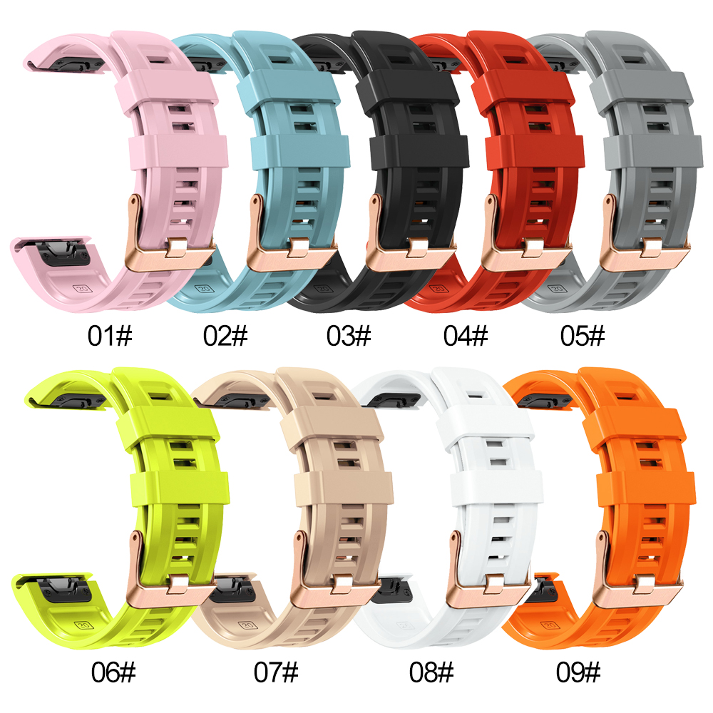 Replacement Popular Quick Fit for Men Luxury Silicone Watch Strap Rose Gold Buckle for Garmin Fenix 7S 20mm Silicone Watch Band