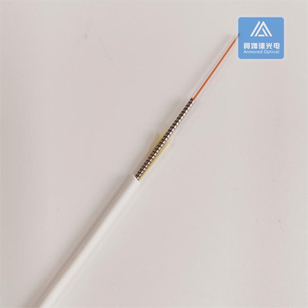 Simplex SM Spiral Armored Fiber Patch Cable 3.0mm White LSZH Rodent Resistant FTTH