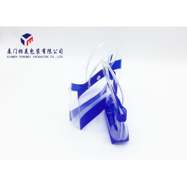 Embossed Blue Soft PVC Bags Super Clear Premium PVC Materials Fashion Style