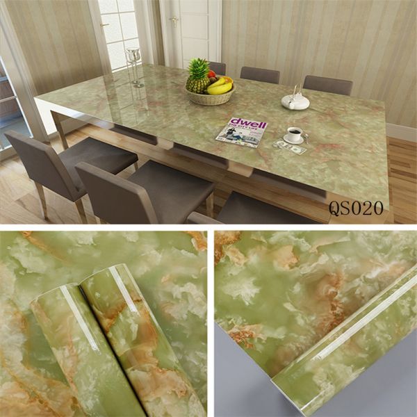 Waterproof Peel Stick Marble High Glossy Wallpaper for Household Refurbishment