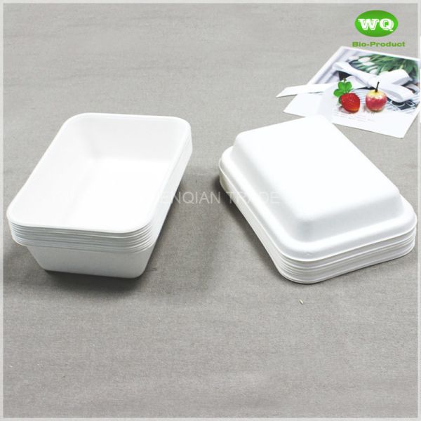 400ml Disposable Sugarcane Bagasse Potato Tray-High Quality Biodegradable Tableware/Disposable Sugarcane Tray Supplier