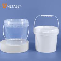 Seau en plastique de qualité alimentaire de 4 litres avec couvercle et résistance à haute température en blanc