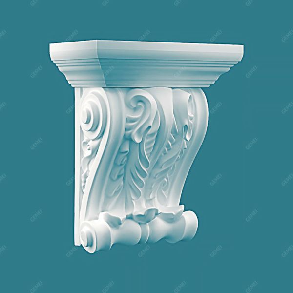 GL-6017 Bracket Decorative Pu Carved Wholesale Wood Hand Corbel for Outdoor