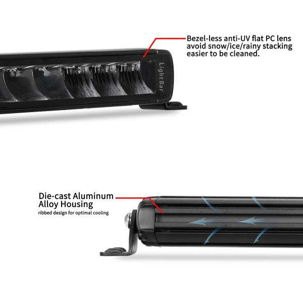 30'' Slim Single Row LED Light Bar With Die Casting Aluminum Shell