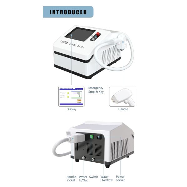CE Approved 808 Diode Laser Hair Removal Machine 600W Painless Epilator