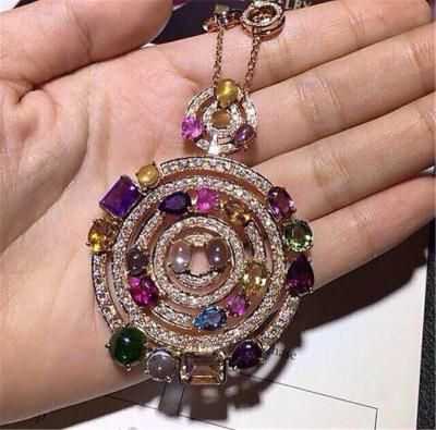 Luxury jewe factory necklace 18k gold white gold yellow gold rose gold gem diamond  necklace