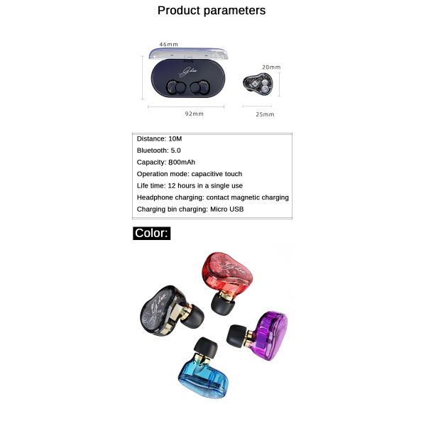  				Ipx7 Waterproof Bluetooth 5.0 Touch Earphones Running Headset True Wireless Stereo Headphone Deep Bass Earbuds 	        