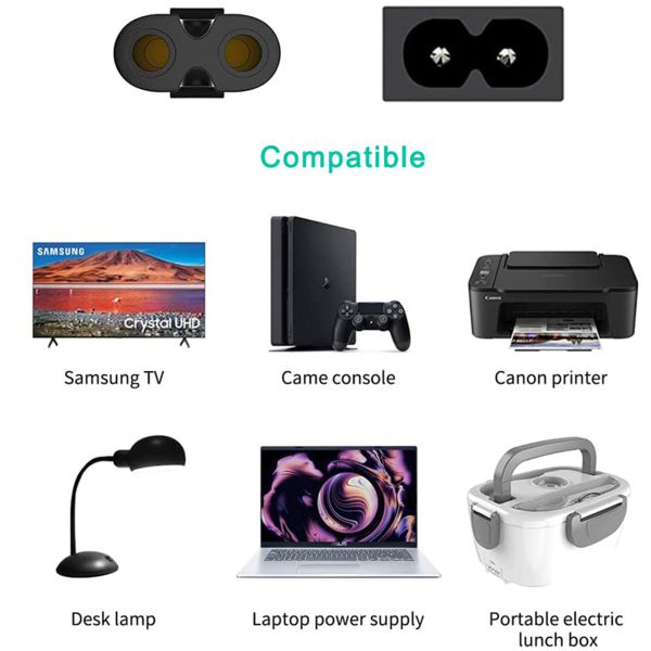 SAA to IEC C7 Power Cord 2-Pin AU Plug 1M White ROHS Certified