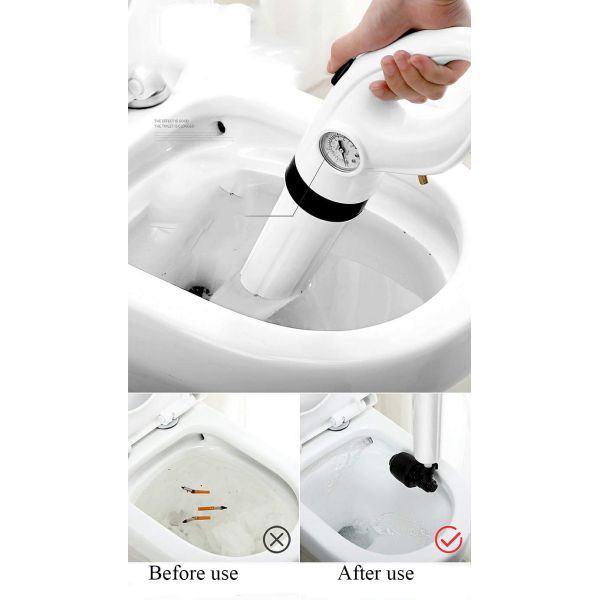 ABS rubber Drain Blaster Gun for High Pressure Toilet Plunger and Sink Pipe Dredging