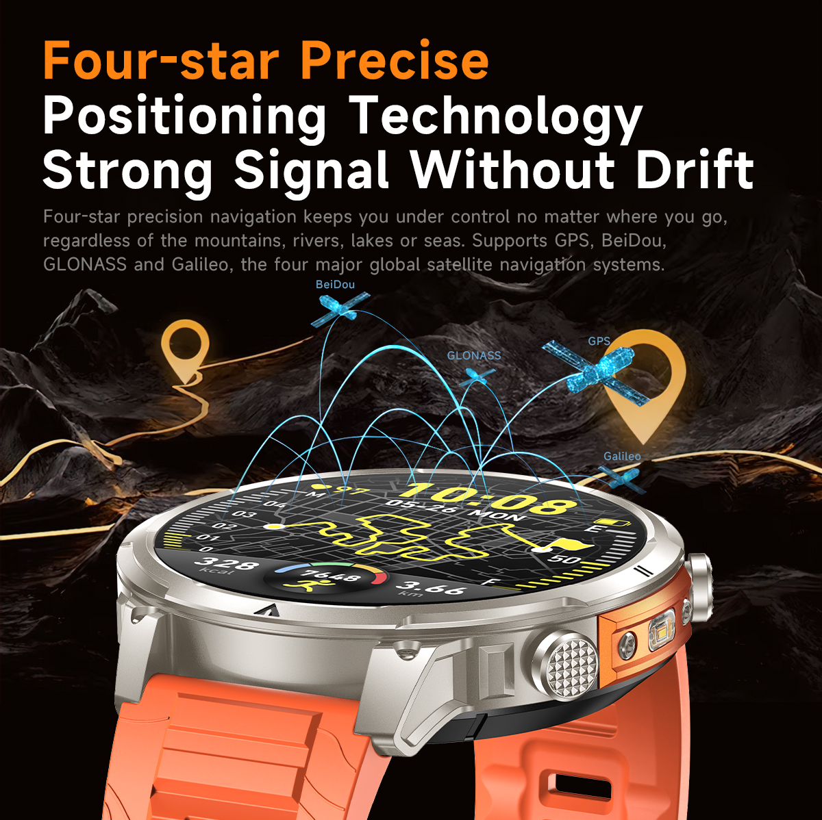 Smart Watch 2026 MK100 GPS 44-49mm TFT HD Screen Ultra High Precision Outdoor IP68 Fitness Tracker Multisport Tracker for Men