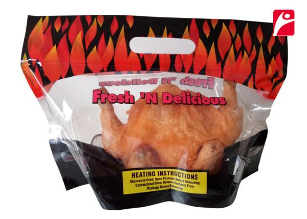 Laminated NY / AL / PE Roast Chicken Plastic Zipper Pouch / Standing Bottom Gusset Bags