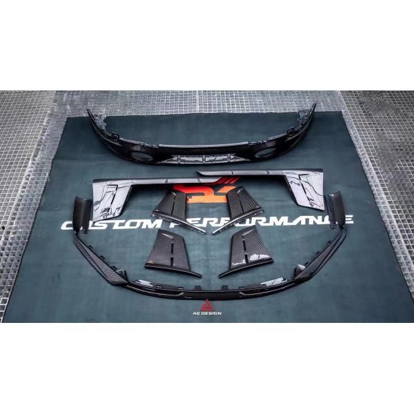 For Porsche 992s Carbon Fiber Body Kit 992s AE Style Dry Carbon Fiber Front Lip Diffuser Spoiler Side Skirt