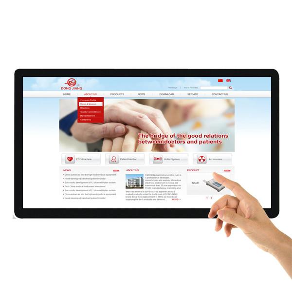 Guangzhou factory OEM wifi LCD HD 1080 wall mounted 55 inch touch screen terminal android tablet slim advertising player