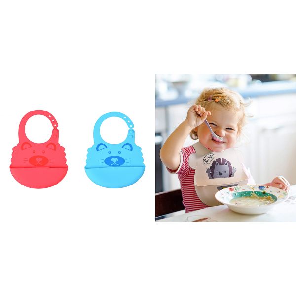 High Durability Modern Twist Bib , Eating Solids Baby Food Bibs Multi Color