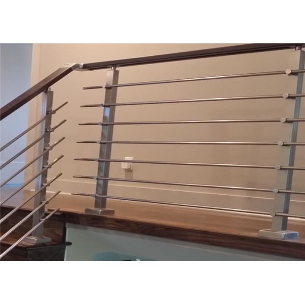 Home Safety Stainless Steel Rod Railing , Steel Railing Design For Balcony