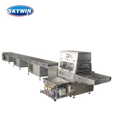High Productivity 1-1000kg/H Chocolate Coating Machine With Cooling Tunnel