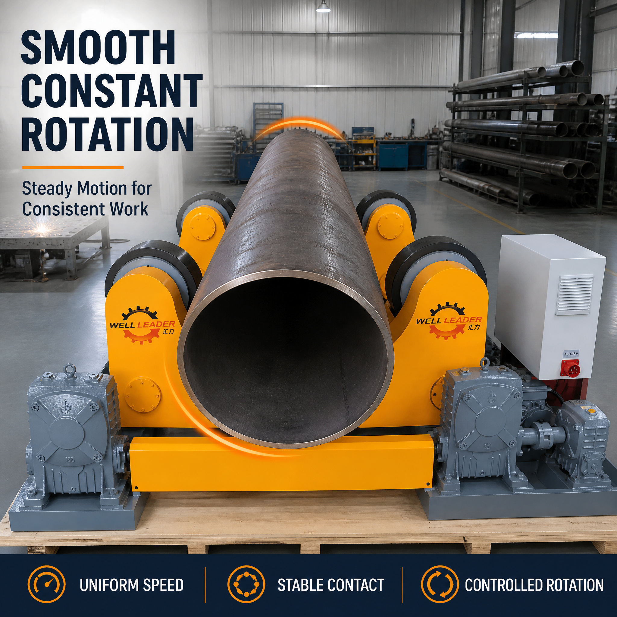  Self-Aligning Welding Turning Roll, Smooth Constant Rotation Welding Rotator for Heavy Pipe & Cylinder Welding