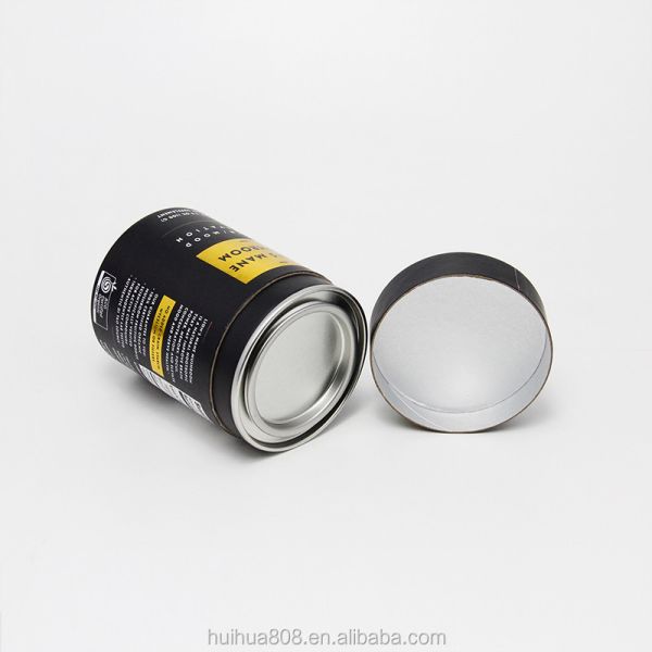 Embalaje de la lata de papel interior de papel biodegradable con cubierta metálica