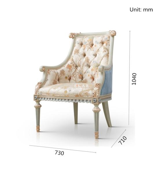Royalty Leisure Chair High End Luxury Birch Wood Wooden Hall Chair Set