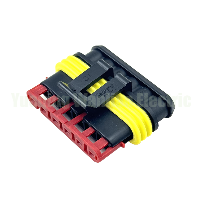 6 Pin 282090-1 Socket Circular Superseal Crimp Without Contacts Auto Wire Connector