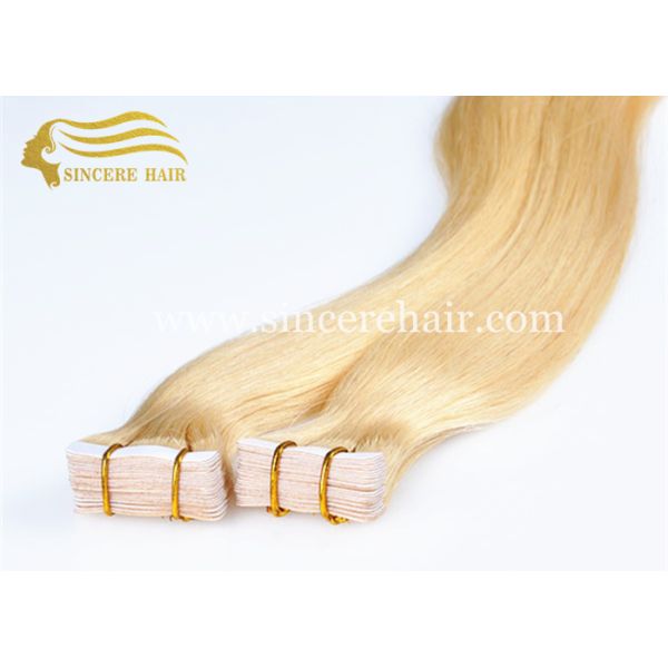 24 Inch Blonde Colour Double Drawn Glue Tape In Remy Human Hair Weft Extensions for sale 22 Inch Dark Brown Colour Double Drawn Glue Tape In Remy Human Hair Extensions for sale