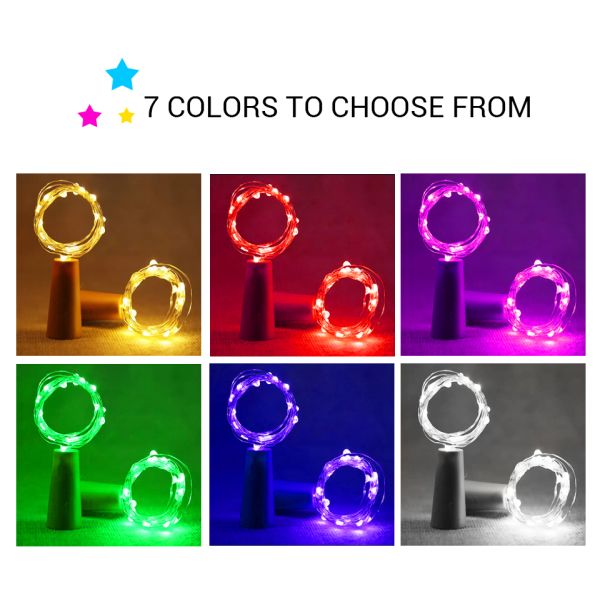 Пробочка 2M 20 светов бутылки вина гирлянды медной проволоки СИД